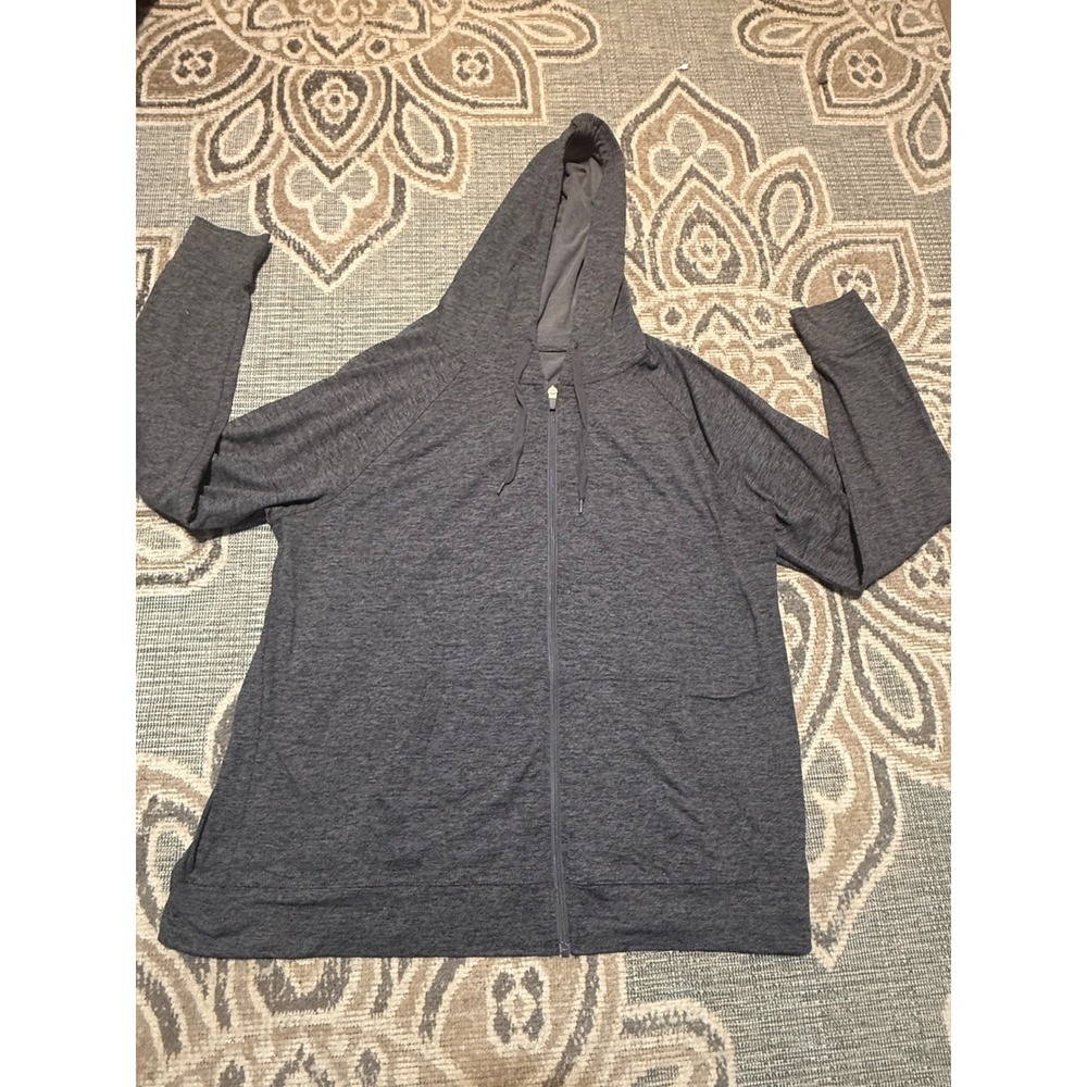 Athletic Works Womens XXL 20 Gray Space Dye Full Zip Hoodie Activewear Jacket